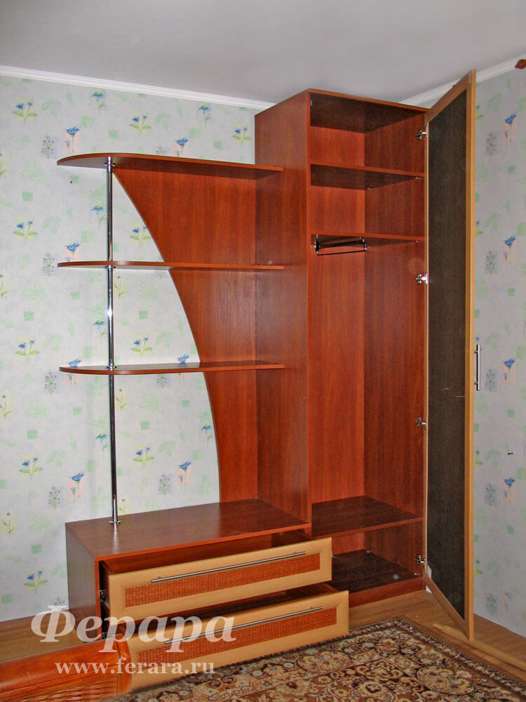 Корпусный шкаф с полками и ящиками (ЛДСП, темный), фото 2