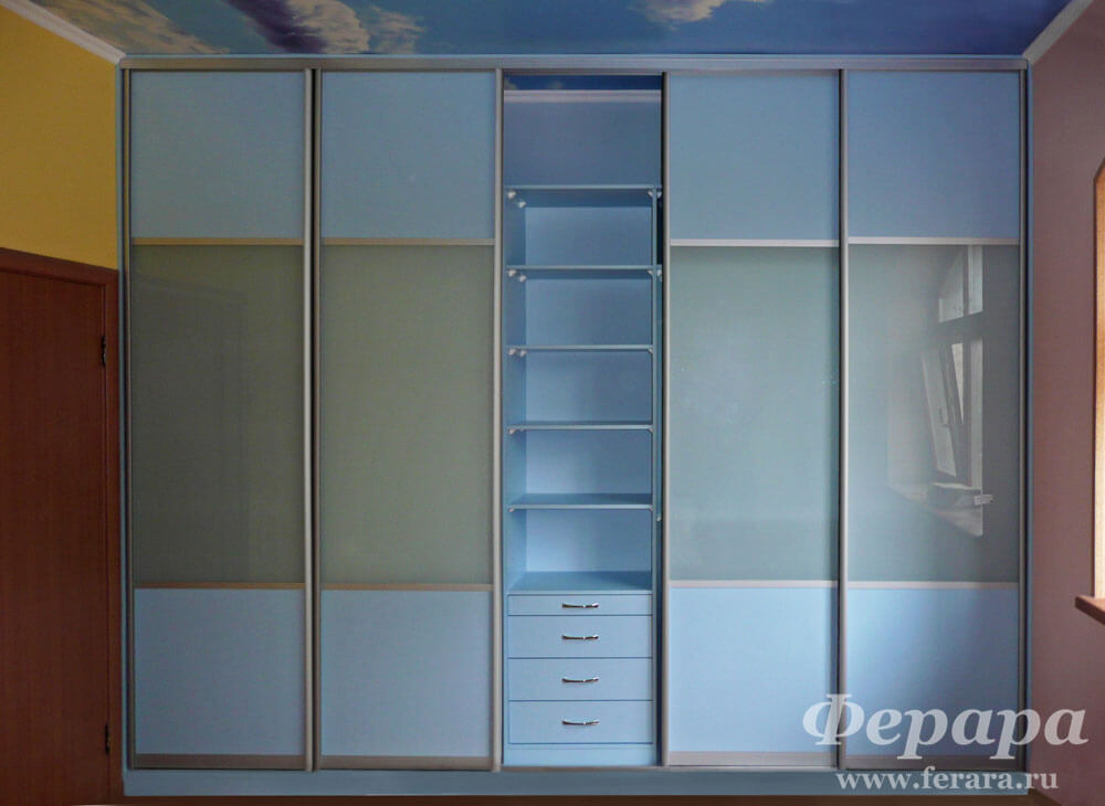 Встроенный шкаф купе «Стиль» со стеклом  , фото 2